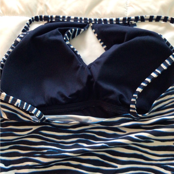 NWT Ellen Tracy blue white striped spaghetti strap top size 8 - Picture 3 of 7